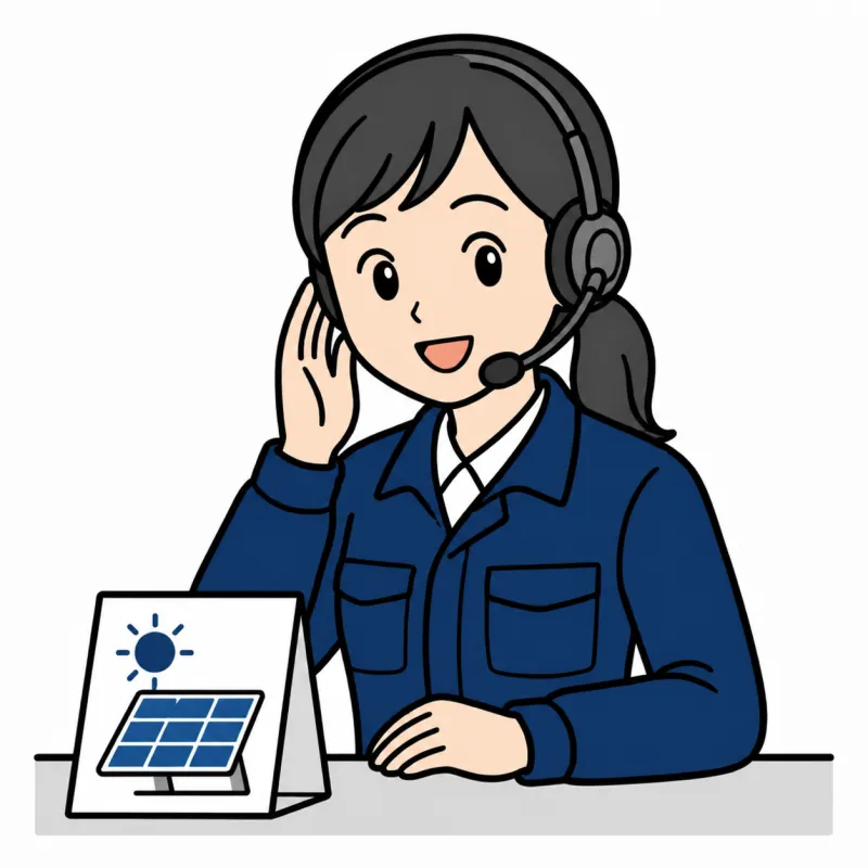 案内するオペレーターのイラスト