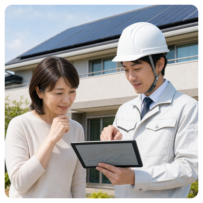 発電量と設備を確認するイメージ