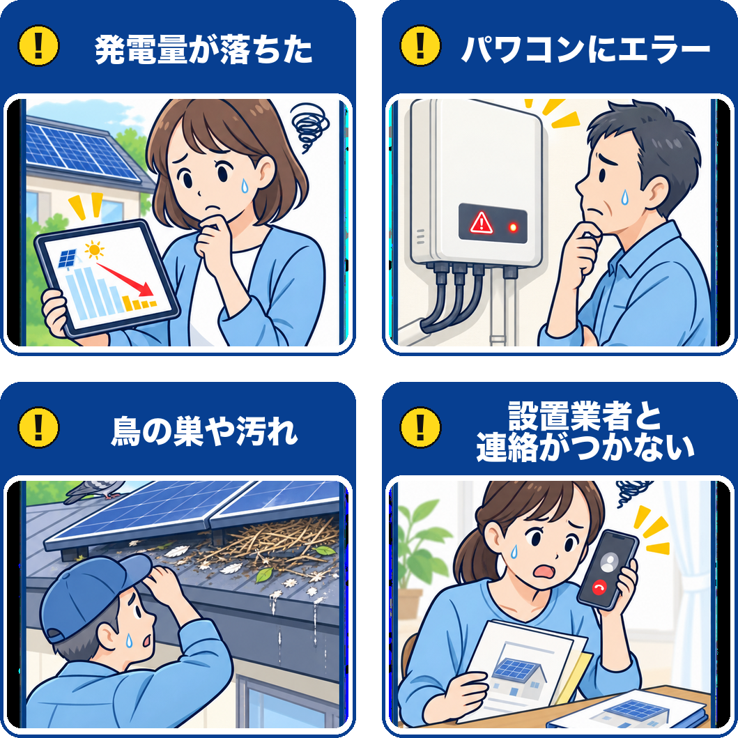 太陽光設備のよくあるお困りごと
